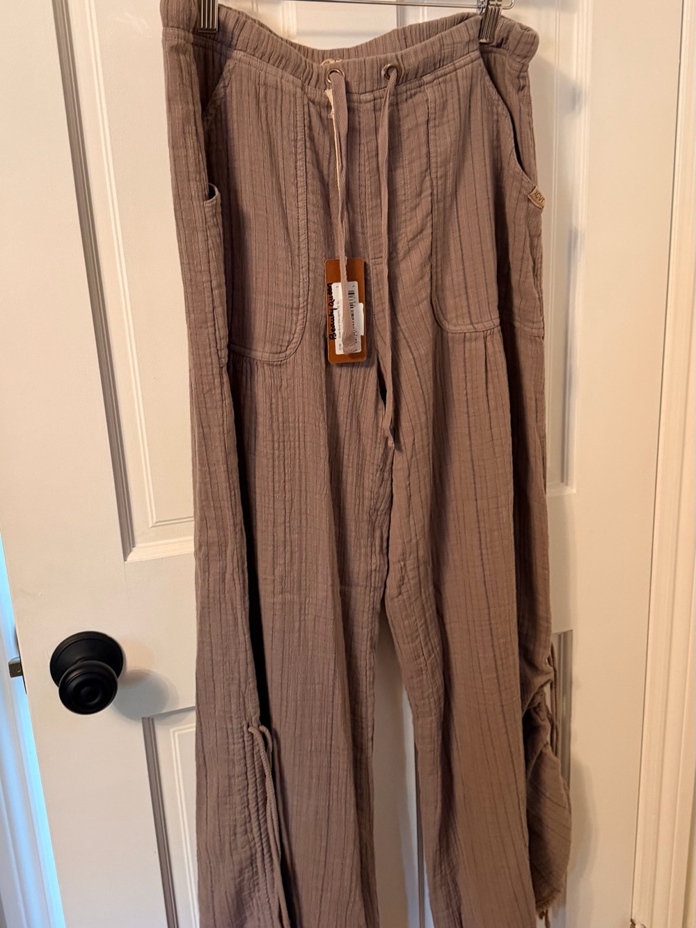 XCVI Dusty Mauve Drawstring Wide-Leg Pants